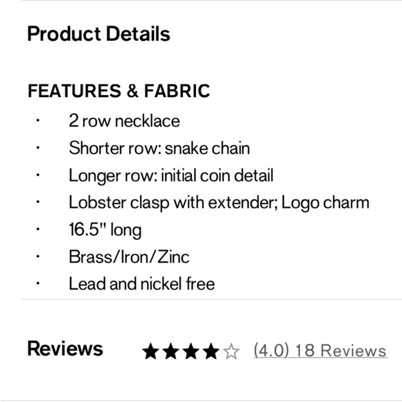 EXPRESS 2 Row Initial Coin Necklace letter R - Picture 6 of 8